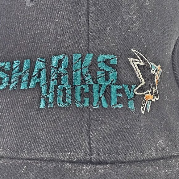 San Jose Sharks Hockey Cap Hat Black L/XL It'll Swallow You Whole - Picture 2 of 8